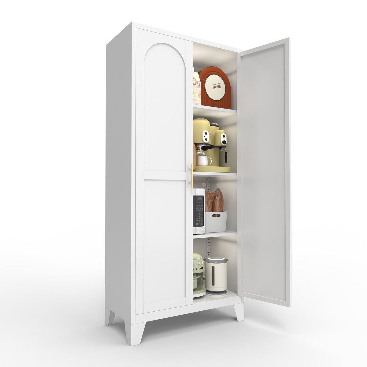 61 in Metal Storage Cabinet with Doors and Adjustable Shelves, White – image 16