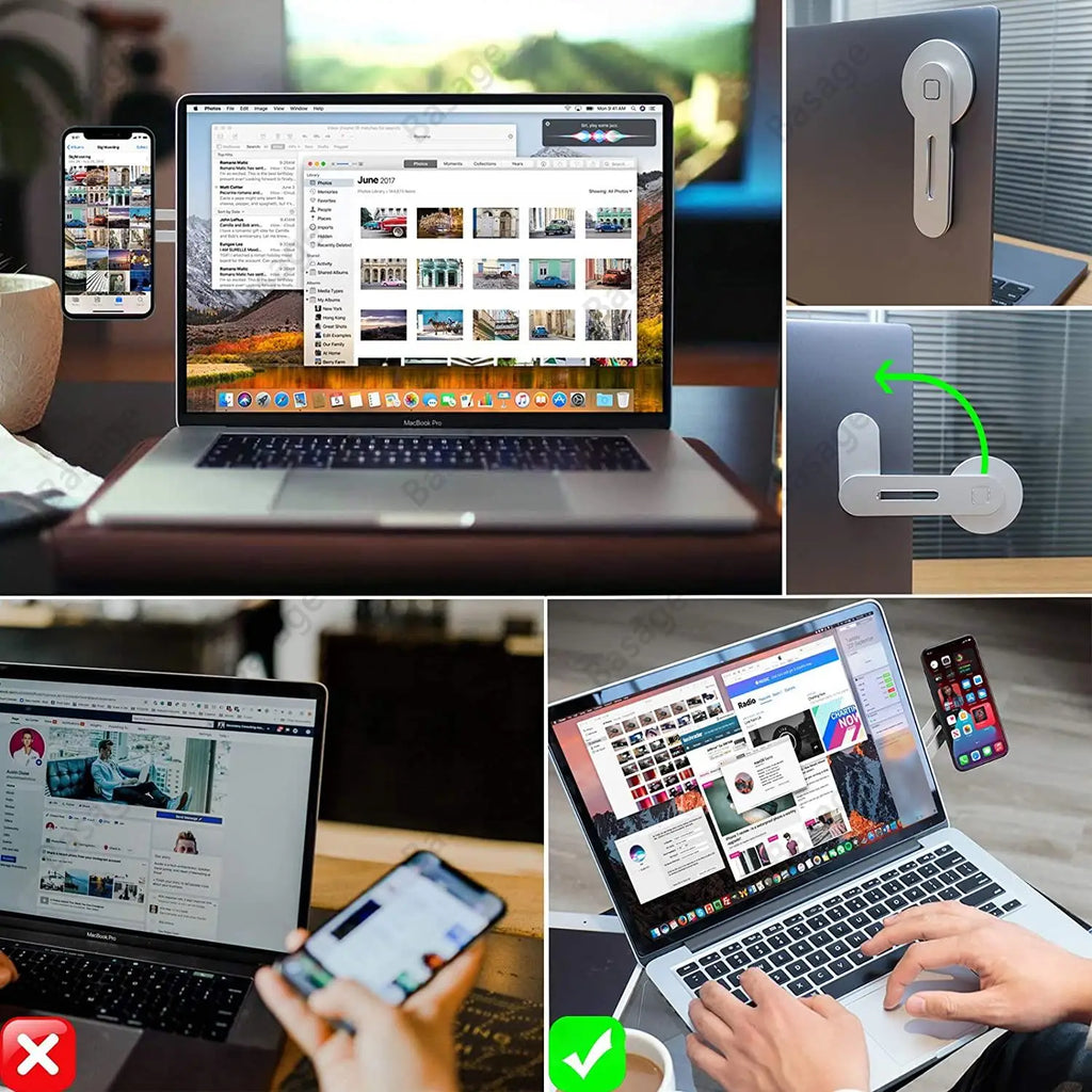 Magnetic Monitor Phone Mount - Foldable Side Phone Holder – image 3