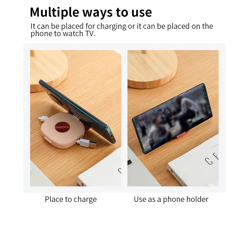 Cable Winder Organizer - Rotating Round USB Cord Reel, Phone Stand – image 4