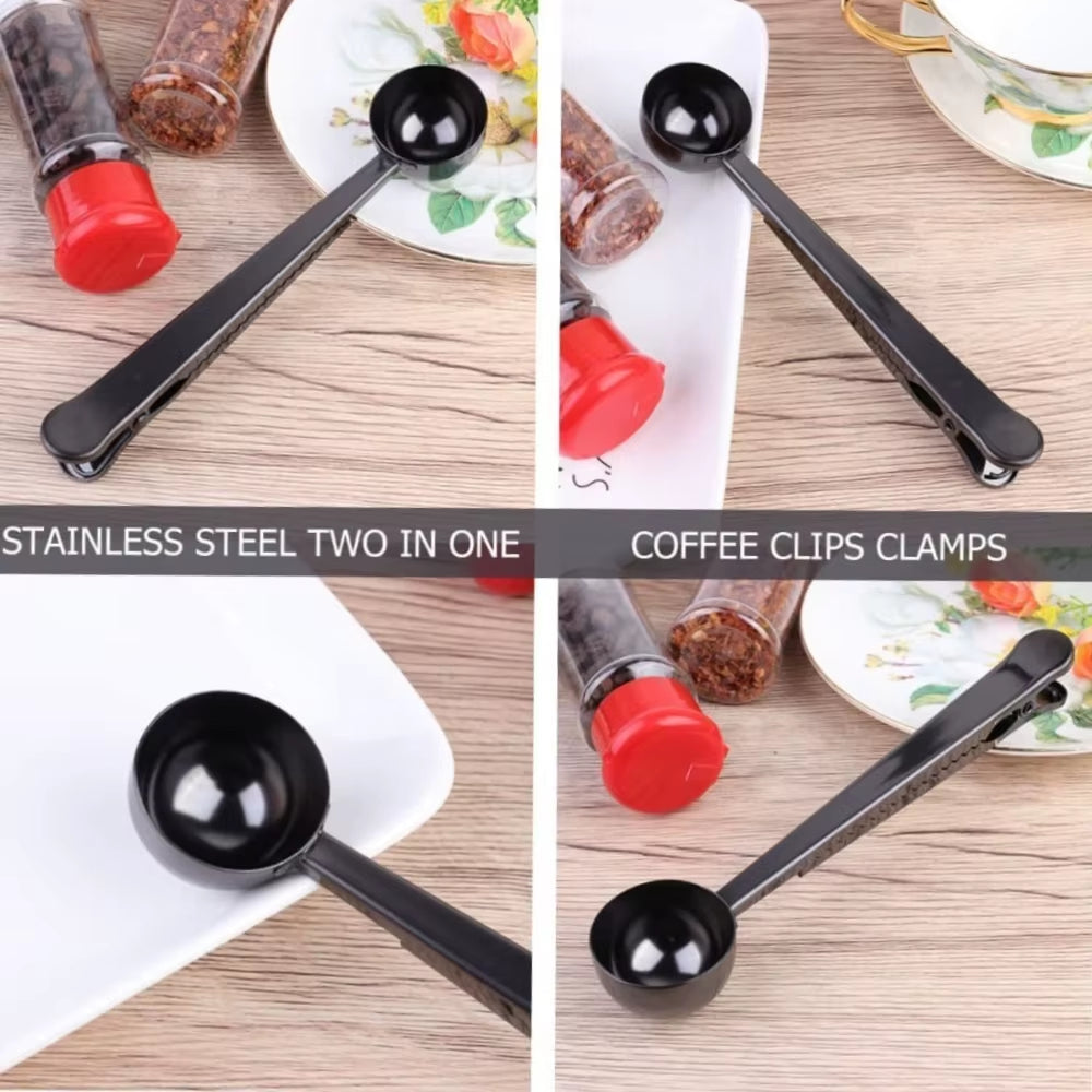 Coffee Scoop Clip - Stainless Steel Tablespoon and Bag Clip – image 4
