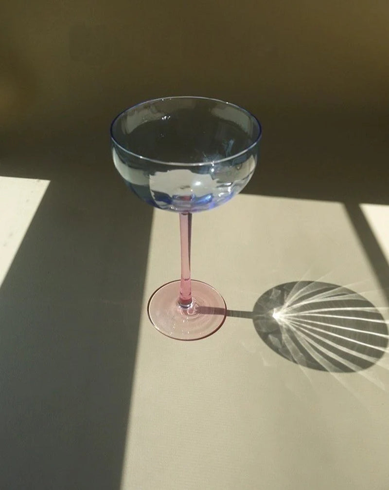 Hand Blown Pastel Cocktail Coupe Glasses, Set of 4 – image 13