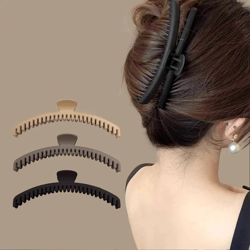 Hair Claw Clip Long Slim Solid Color for Thick Hair – image 2