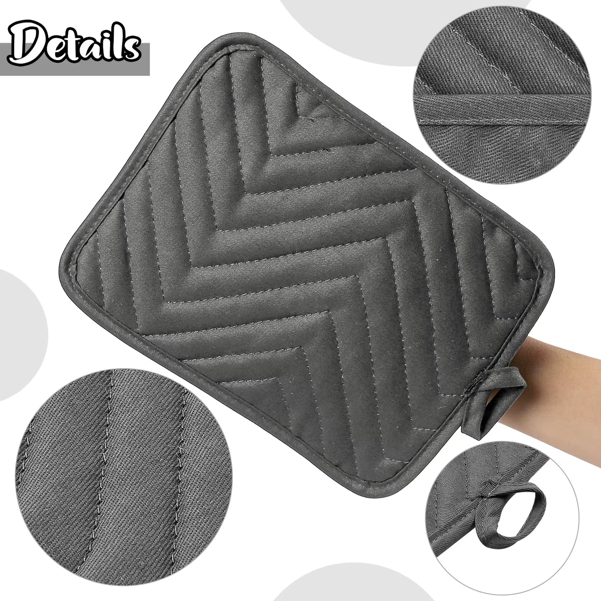 Pot Holders with Pocket - 5 Pack Heat Resistant Hot Pads – image 4