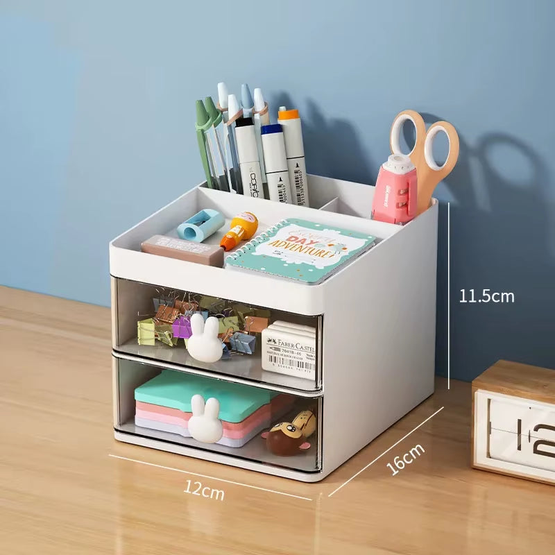 Desk Organizer with Drawer for Pens and Office Supplies