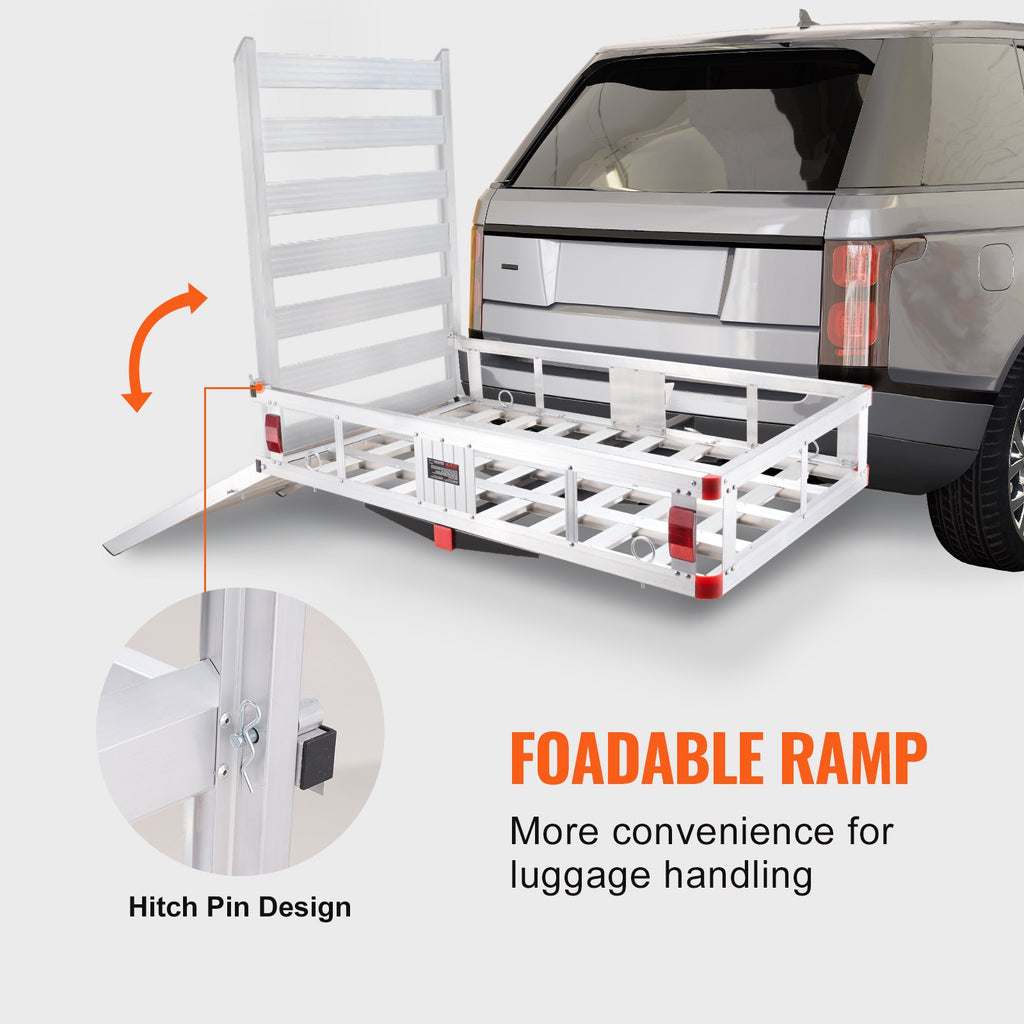 Hitch Cargo Carrier Aluminum 500 lb with Folding Ramp, 2 in Receiver – image 9