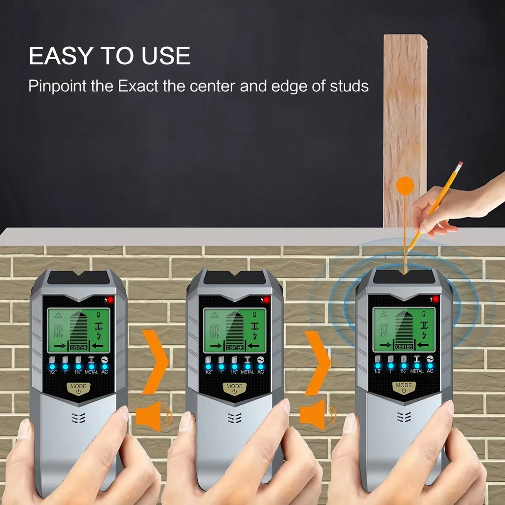 5-in-1 Wall Scanner Stud Finder with LCD, Metal & AC Wire Detection – image 5