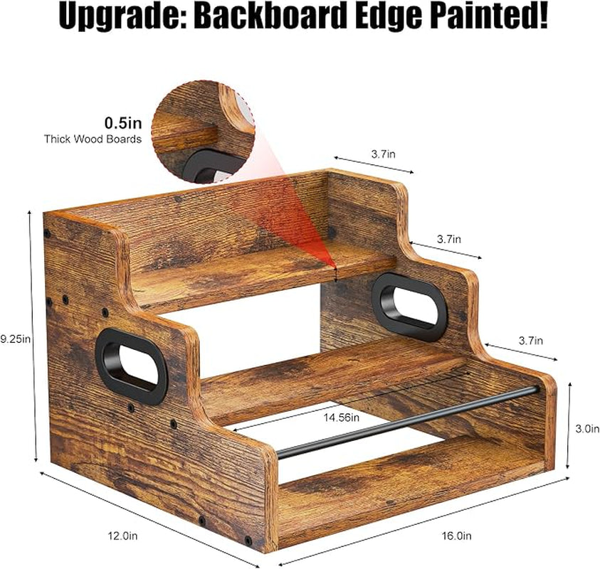 3-Tier Countertop Bottle Display Shelf, Wood Syrup and Beverage Rack – image 3