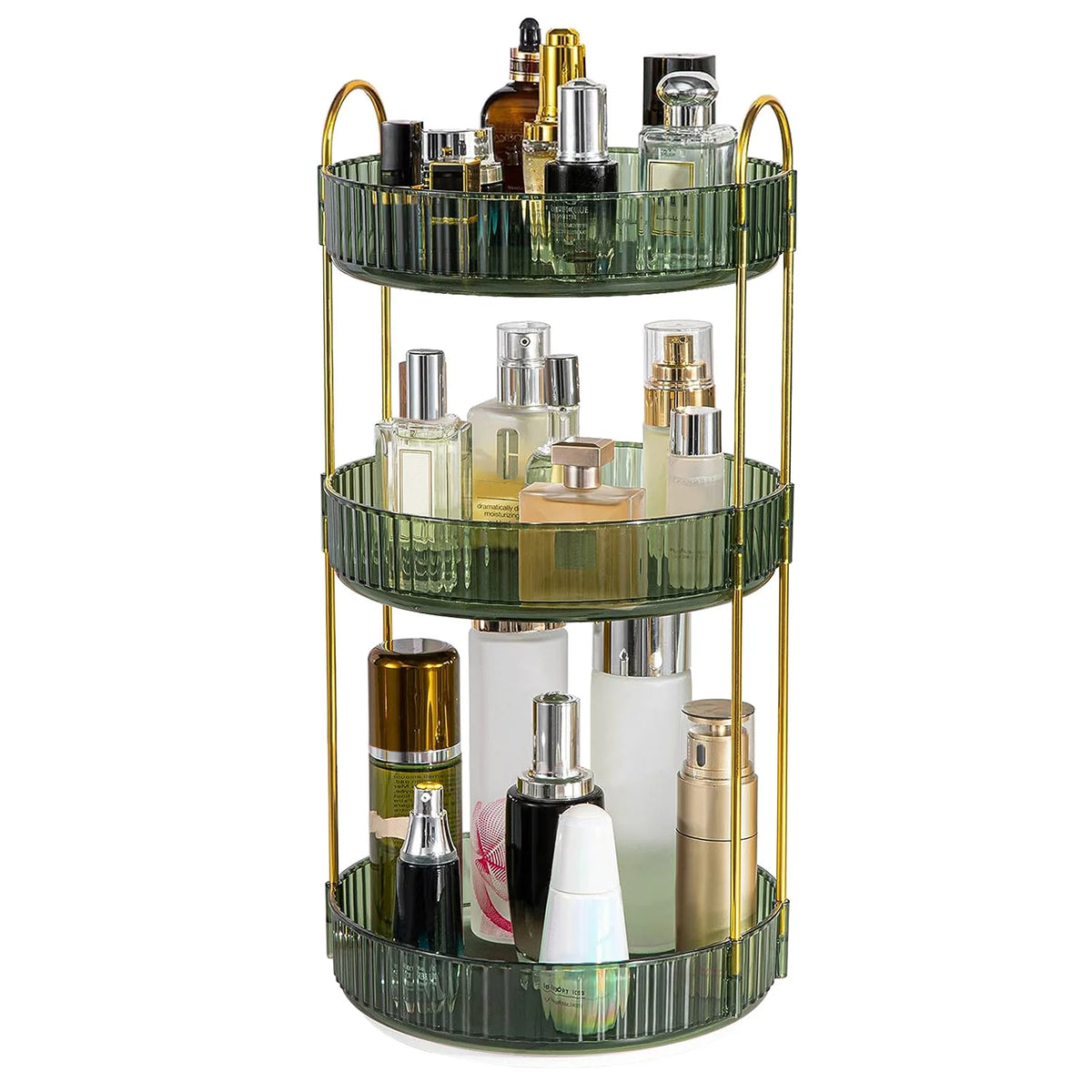Rotating Makeup Organizer, 3-Tier 360° Perfume and Cosmetic Tray