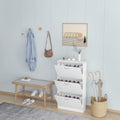Shoe Cabinet for Entryway, Narrow 3-Drawer Flip-Down Storage, White