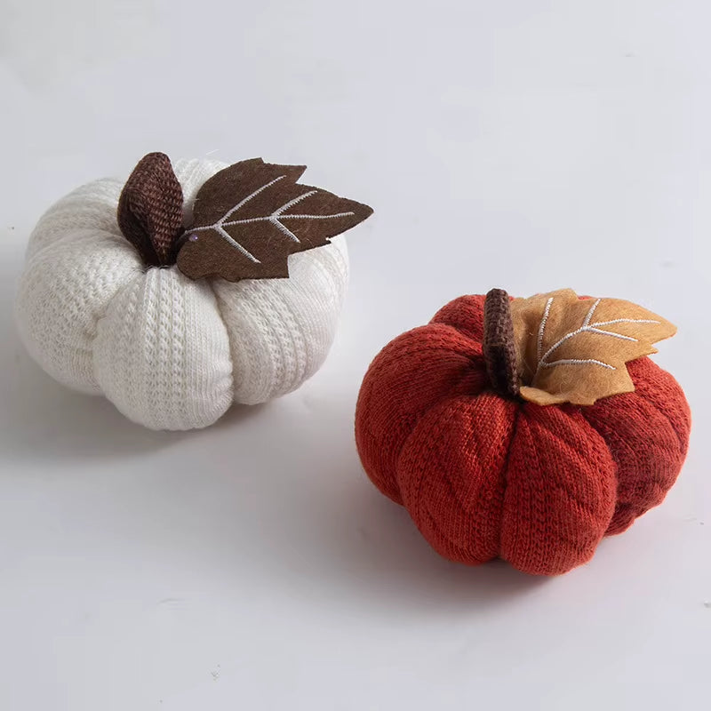 Knitted Pumpkin Decor Set of 3 - Fall Harvest Table and Shelf Accents – image 4
