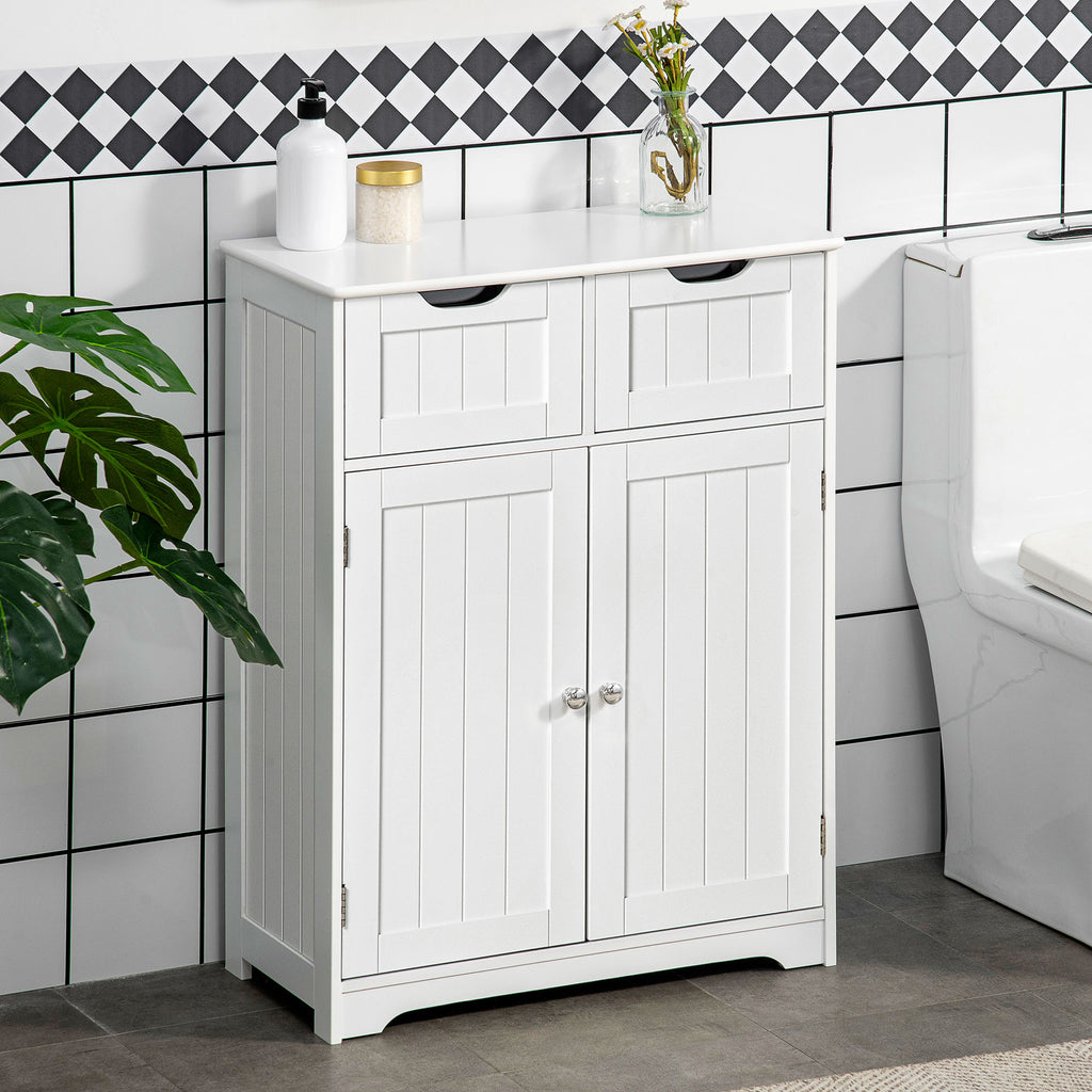 Bathroom Floor Storage Cabinet with 2 Drawers and Adjustable Shelf – image 2