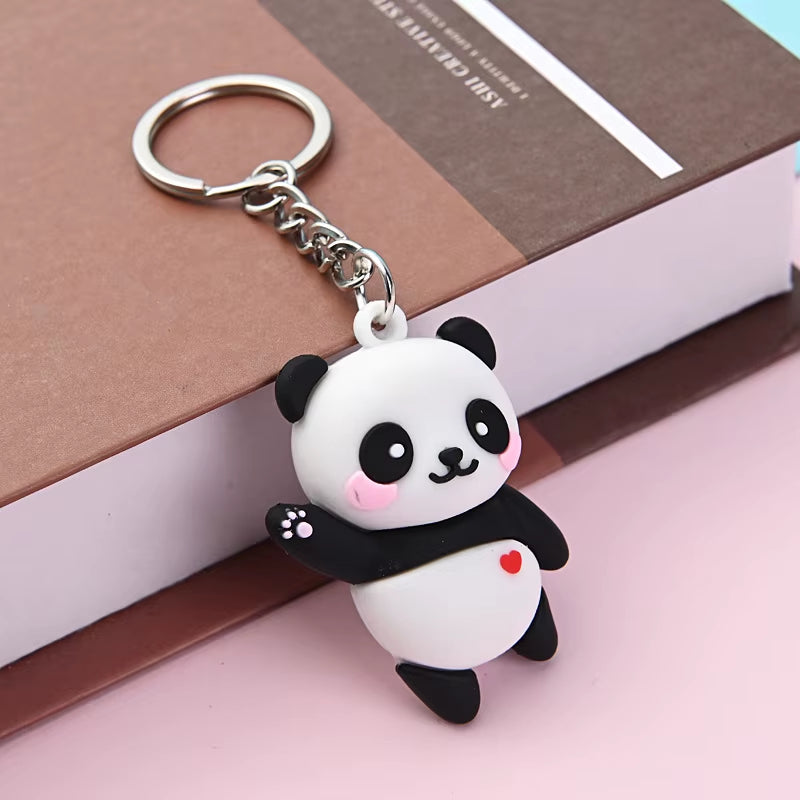 Cute Cartoon Panda Couple Keychain – image 7