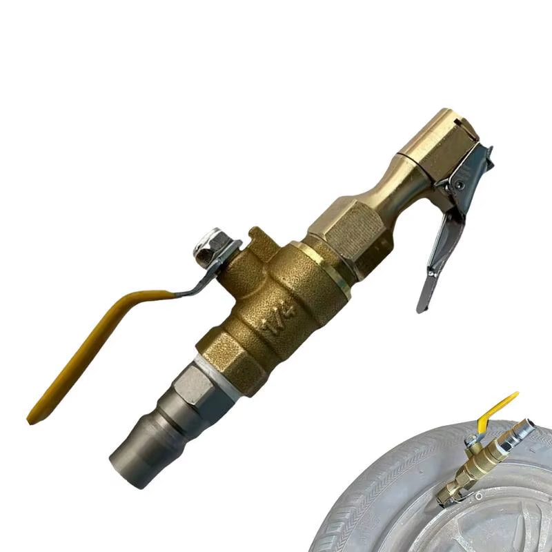 Lock-On Tire Inflator Chuck - Quick Connect Air Compressor Nozzle with Valve