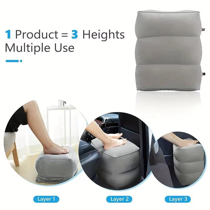 Inflatable Footrest Pillow, 3-Layer Adjustable Height – image 3