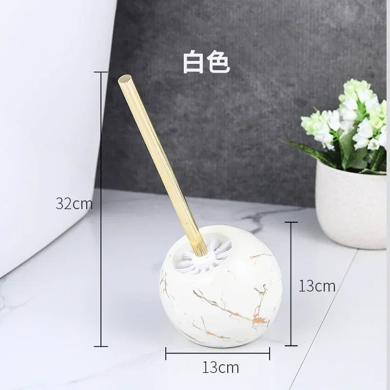 Toilet Brush with Marble-Look Ceramic Holder – image 12