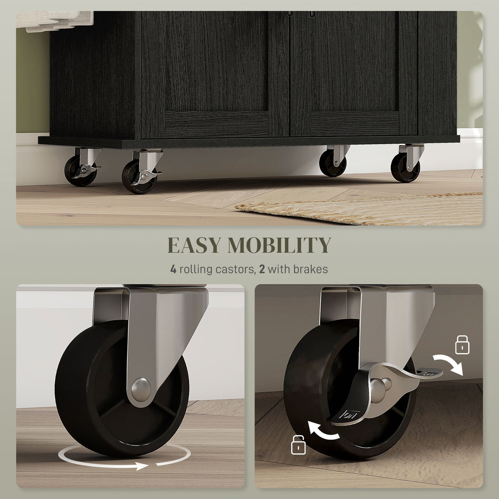 Rolling Kitchen Island Cart with Power Outlets and USB Ports – image 7
