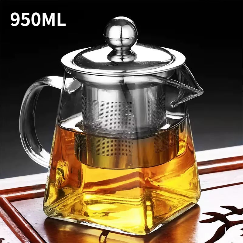 Glass Teapot with Infuser - Heat-Resistant Loose Leaf Tea Pot – image 10