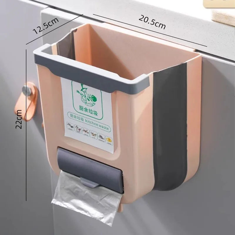 Collapsible Hanging Trash Can – Cabinet Door Kitchen Bin – image 7