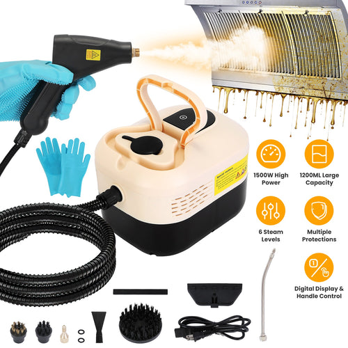 1500W Handheld Steam Cleaner with 1200 ml Tank and 6 Steam Levels – image 2