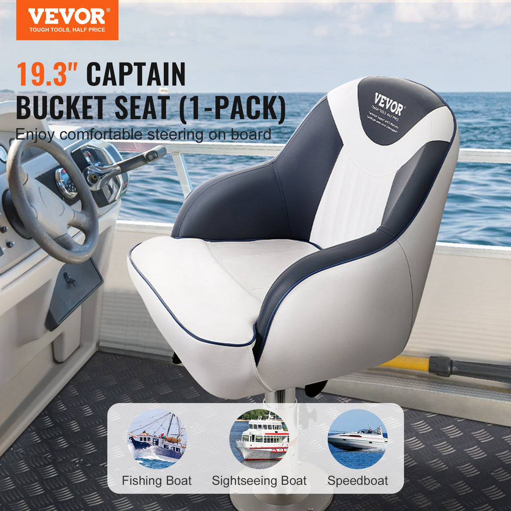 Captain Bucket Boat Seat with Armrests and Thick Sponge Padding