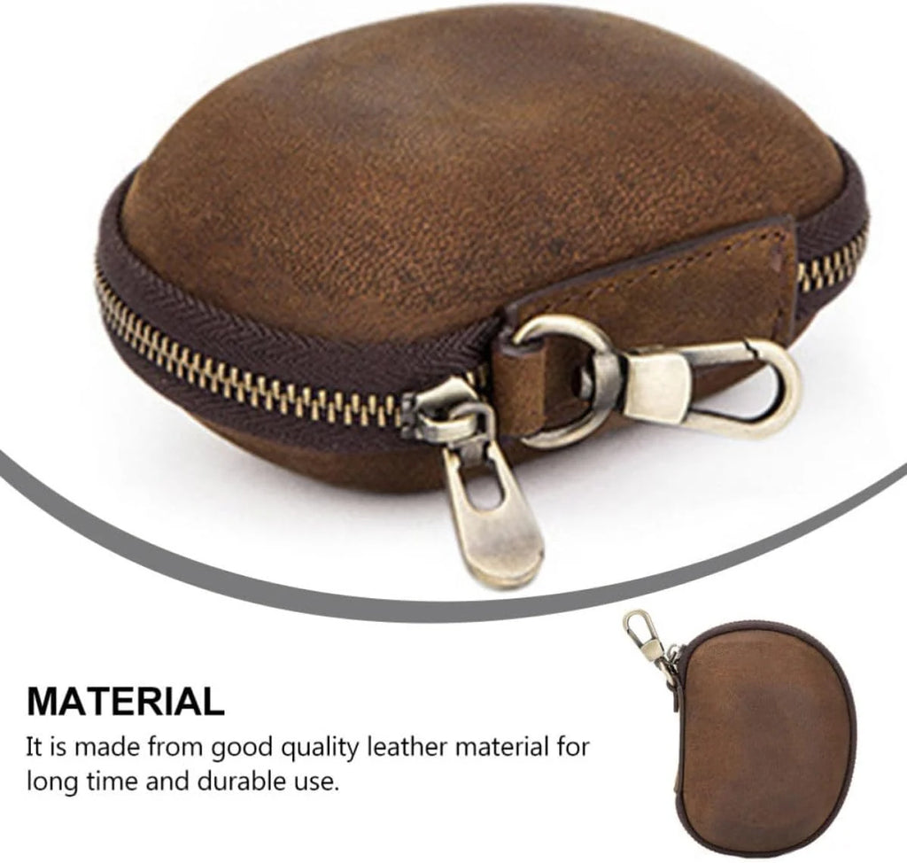 Leather Coin Pouch Keychain – Vintage Mini Coin Purse – image 7