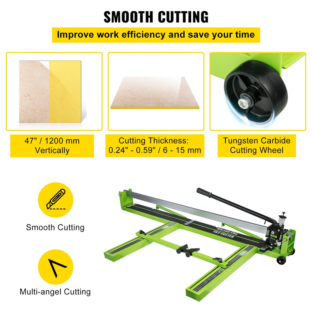 47 Inch Manual Tile Cutter, All-Steel Frame with Laser Guide – image 3