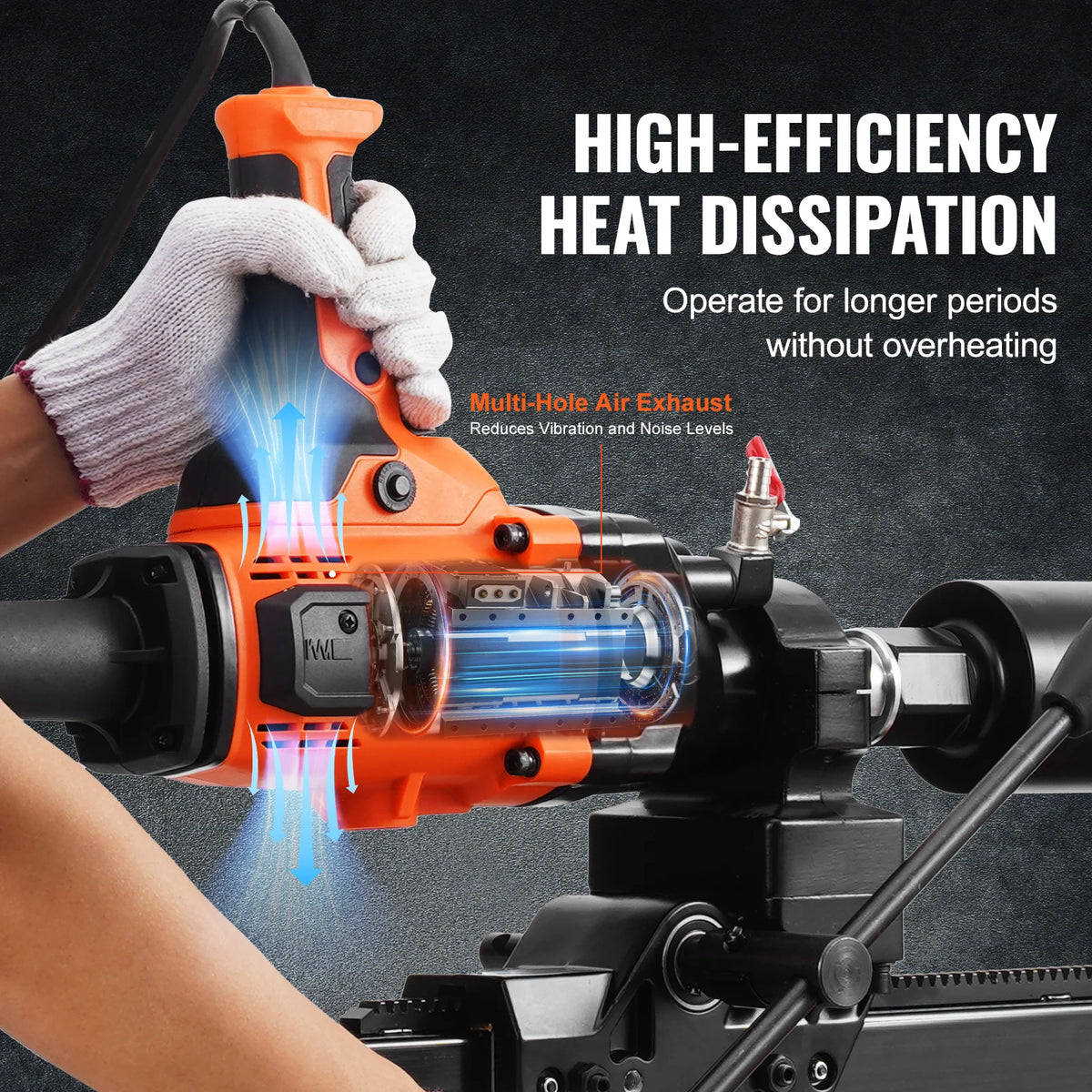 Diamond Core Drill 2000W – 0.8-6.3 in Wet/Dry Rig with Stand – image 6