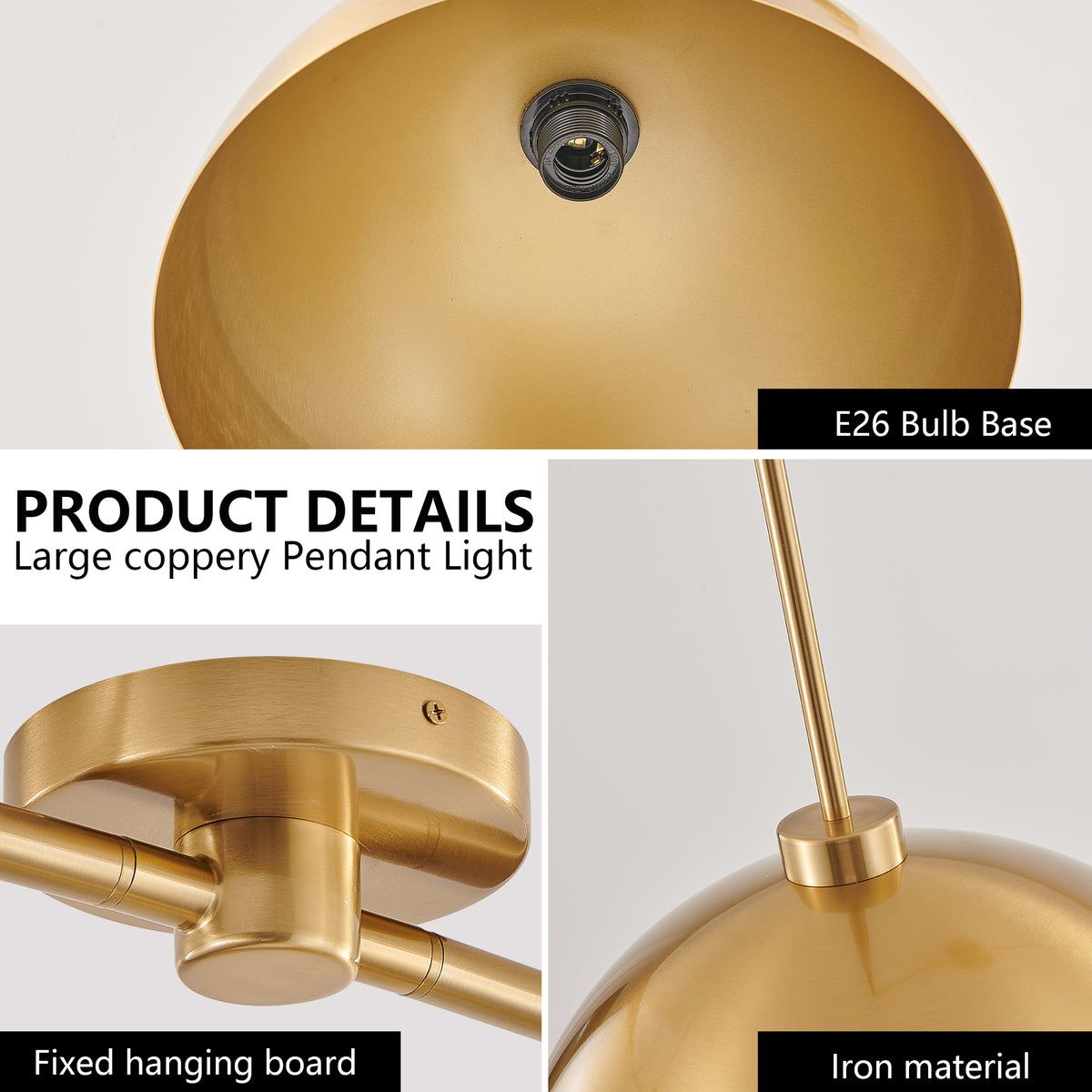 41 Inch Copper Double Pendant Light, Adjustable Kitchen Island Fixture