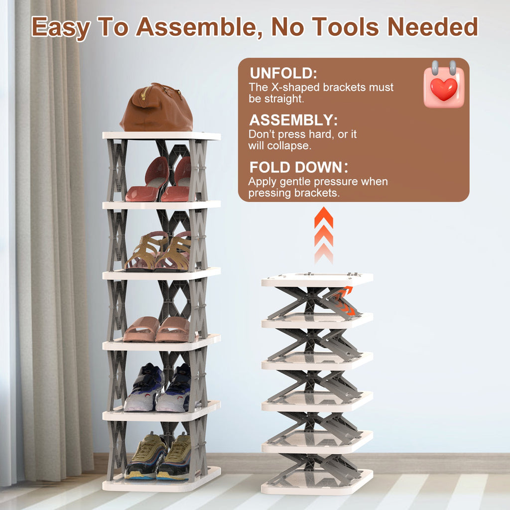 6-Tier Foldable Vertical Shoe Rack – image 10