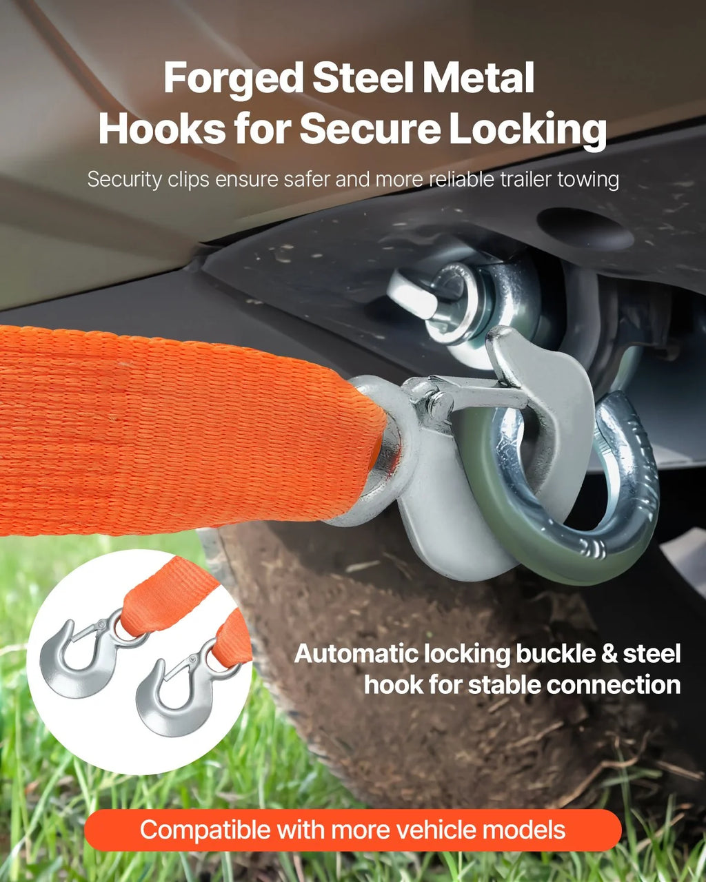 Tow Strap 20 ft – 17,000 lb Heavy-Duty Strap with Hooks – image 5
