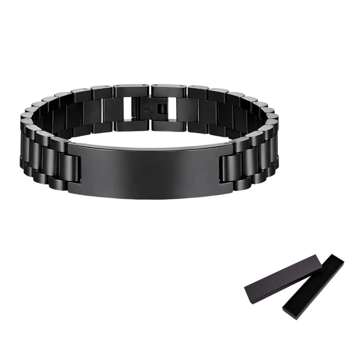 Men's Titanium Steel Bracelet Set – 2 Pcs Engravable Gift – image 2