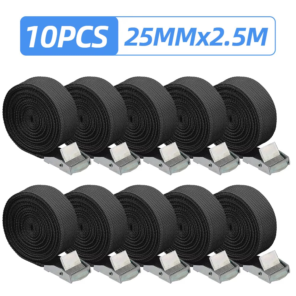 Lashing Straps 10 Pcs Reusable Cam Buckle Tie-Down Straps