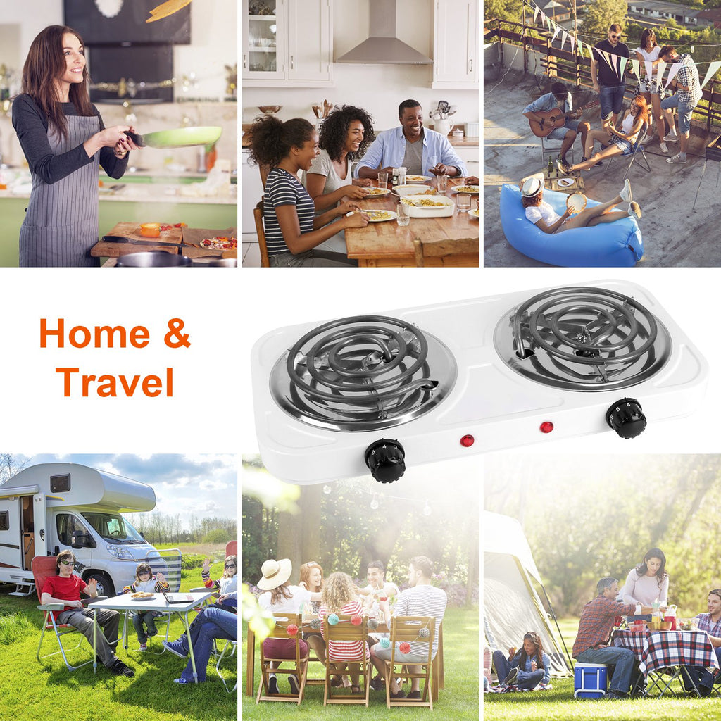 Electric Double Burner Hot Plate, 2000W Portable Countertop Stove – image 8