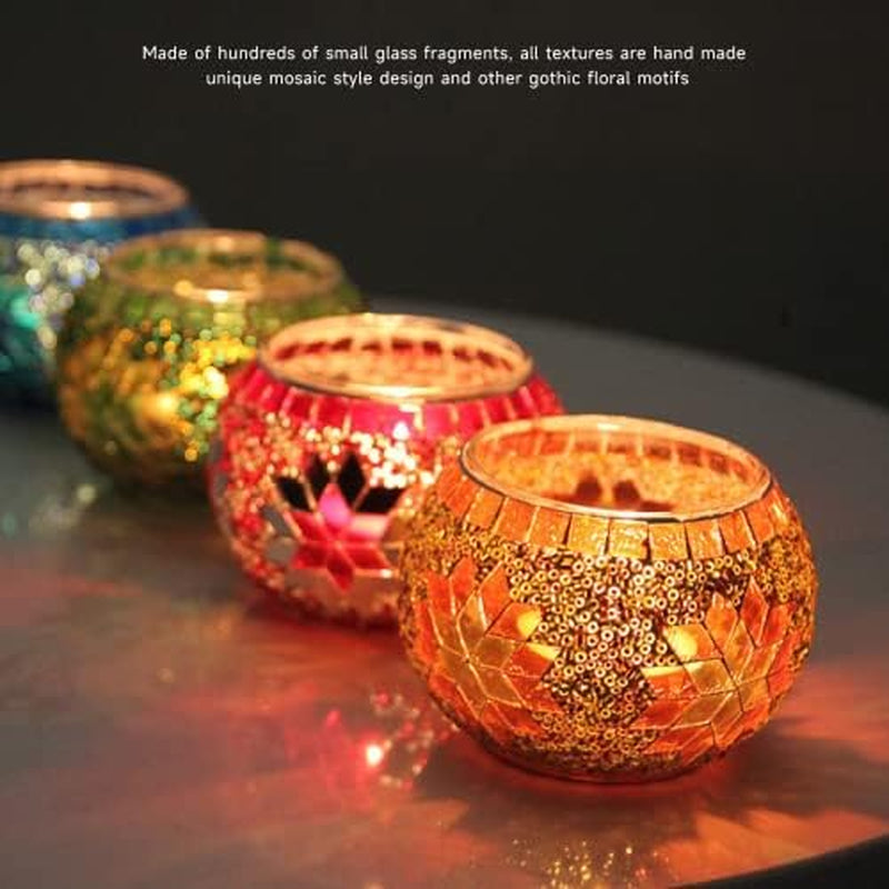 Mosaic Glass Votive Candle Holders, Set of 4 – image 9