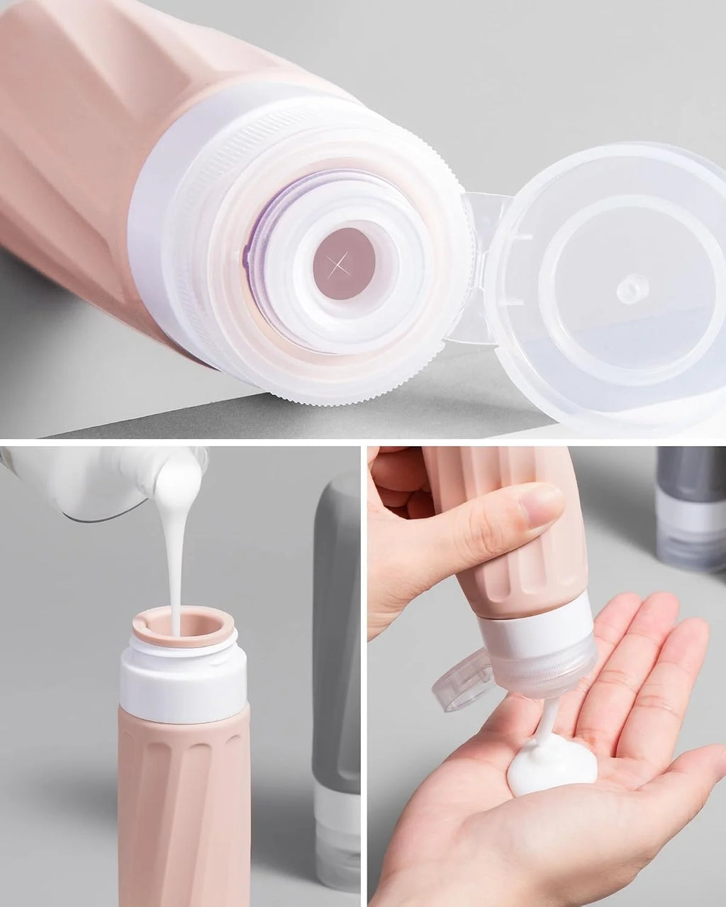 Silicone Travel Bottles 8-Pack, 3 oz Squeeze Bottles & Jars – image 2