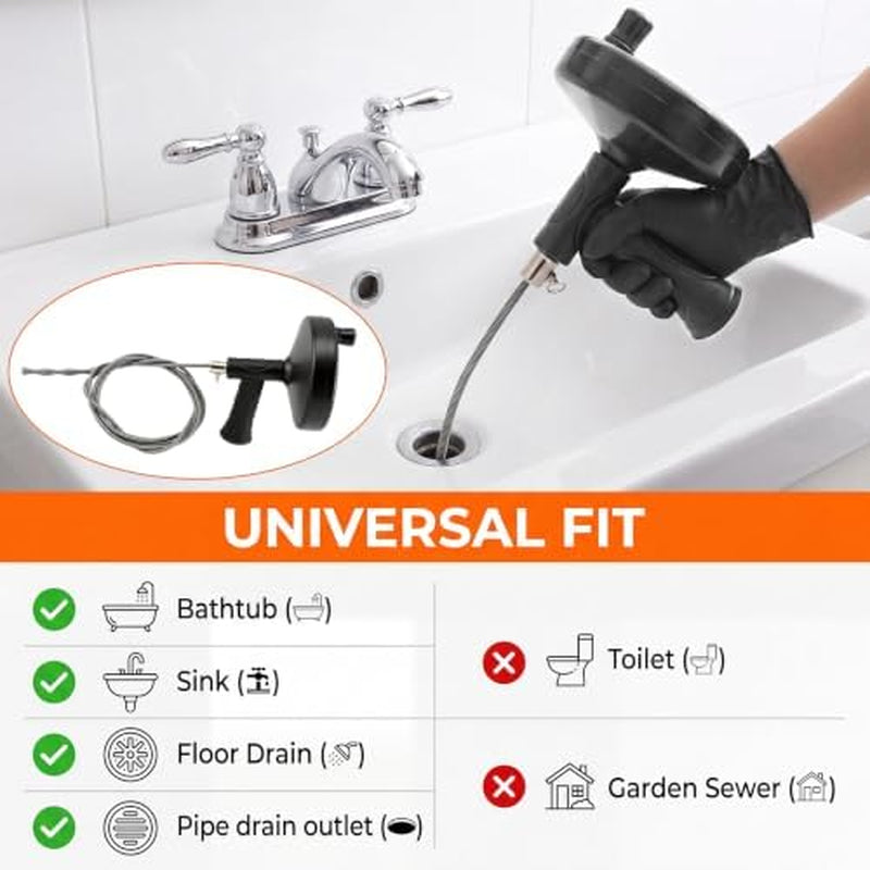 Drain Auger 33 ft, Plumbing Snake with Drill Adapter – image 5