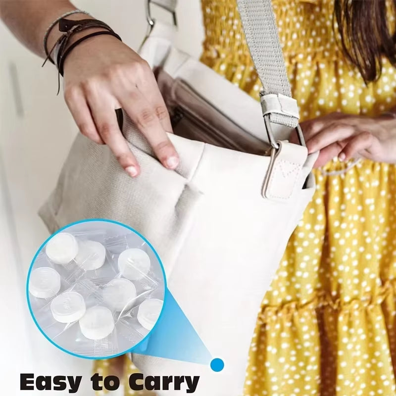 Compressed Towels 50 Pack - Portable Disposable Travel Face & Hand Towels