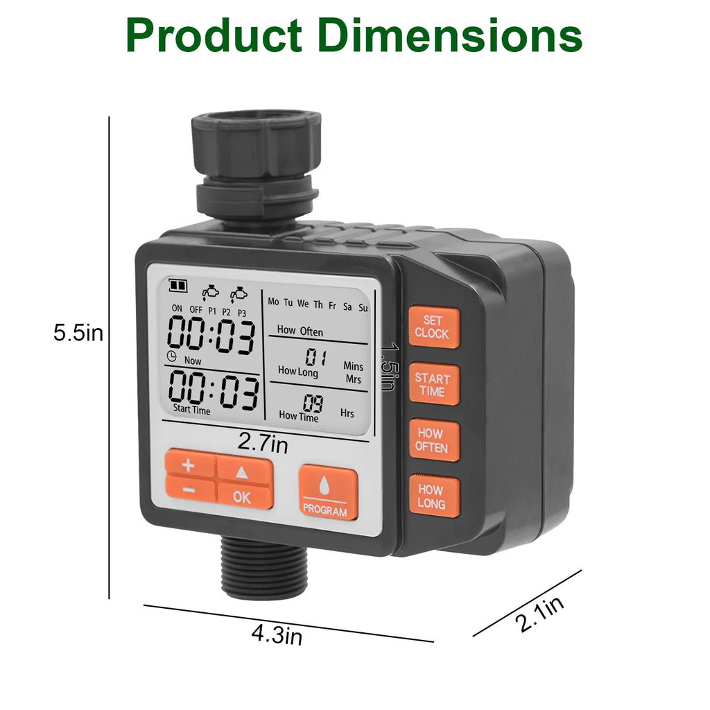 Sprinkler Timer - Programmable Hose Faucet Water Timer, 3 Programs – image 10