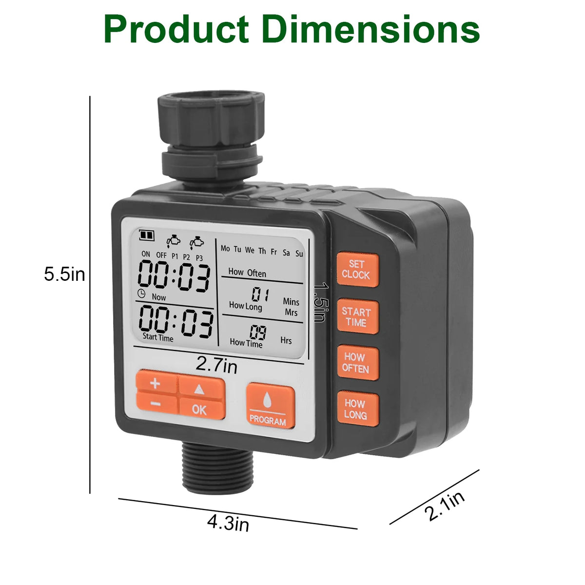 Sprinkler Timer - Programmable Hose Faucet Water Timer, 3 Programs – image 10