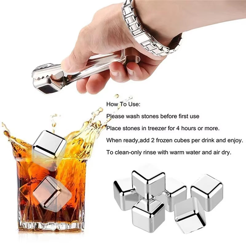 Stainless Steel Ice Cubes – Reusable Whiskey Chilling Stones – image 5