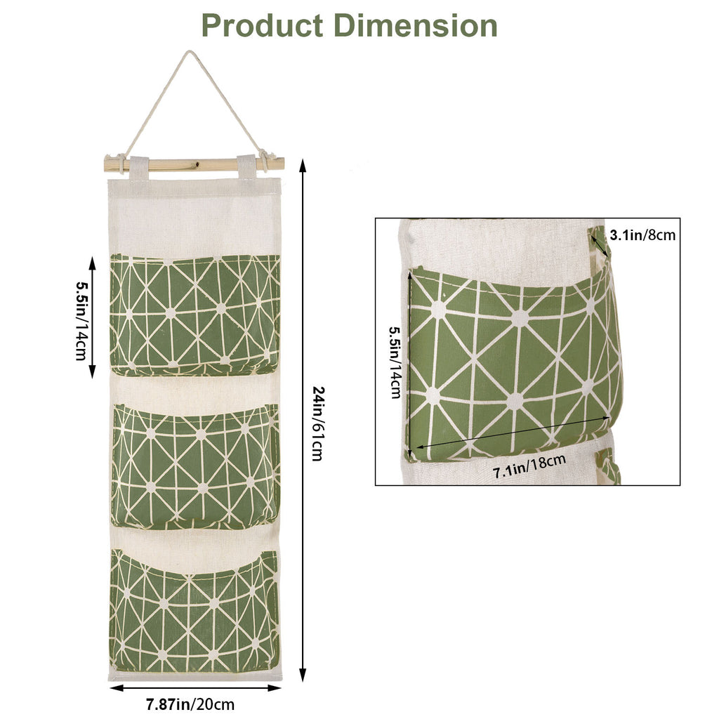 Hanging Wall Organizer - 3-Pocket Linen Door & Closet Storage Bag – image 7