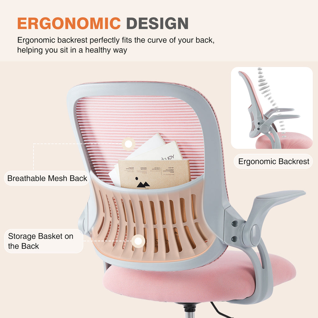 Tall Drafting Chair with Adjustable Foot Ring for Standing Desks, Pink – image 2