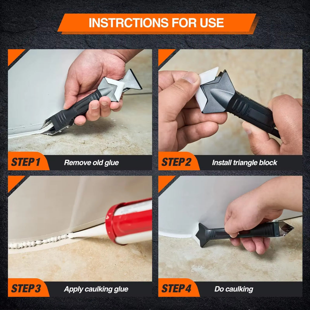 Caulk Remover Scraper Set - 5/9 Piece Sealant Finishing Tool Kit – image 7