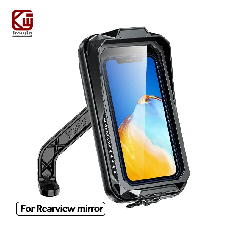 Motorcycle Phone Holder, Waterproof with Sun Visor