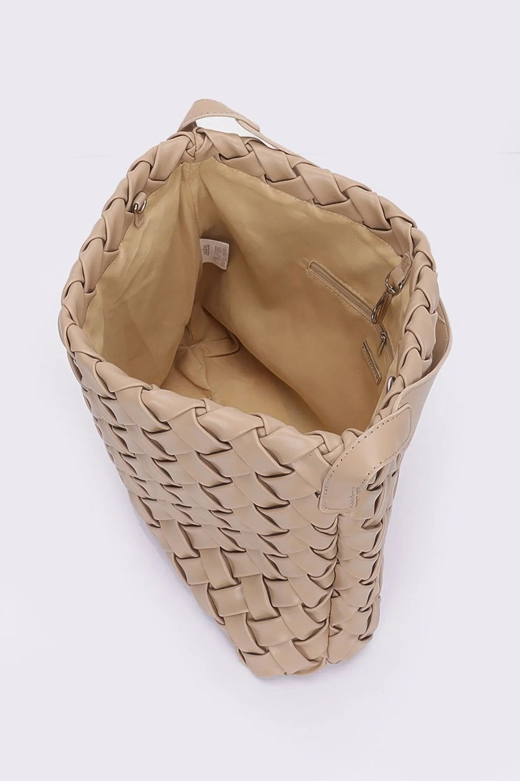 Braided Faux Leather Hobo Bag, Embossed Shoulder Bag – image 3