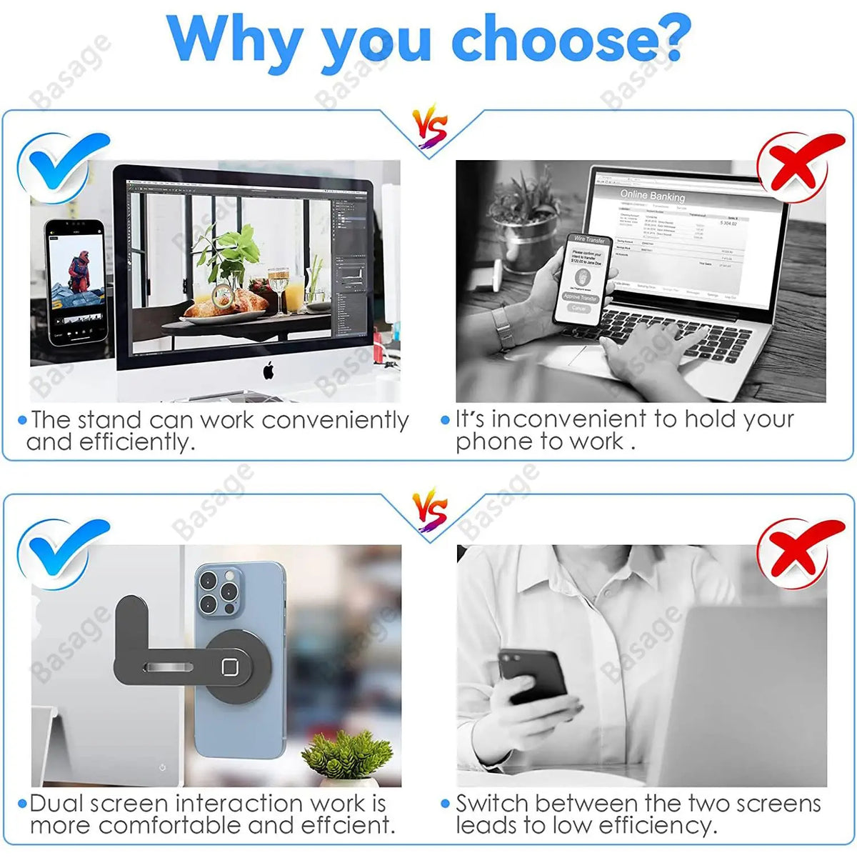 Magnetic Monitor Phone Mount - Foldable Side Phone Holder – image 4