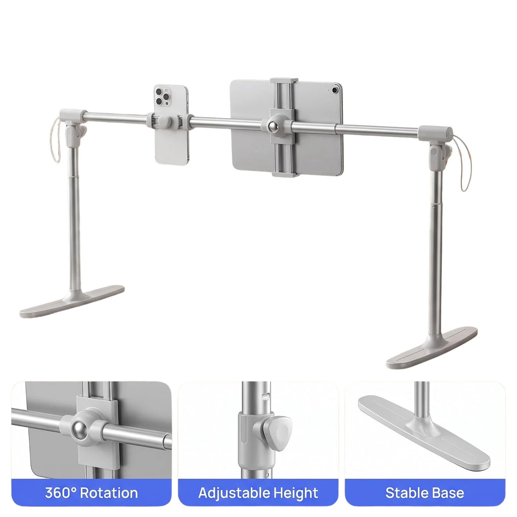 Tablet Stand Holder for Bed – 360° Foldable Aluminum Arm