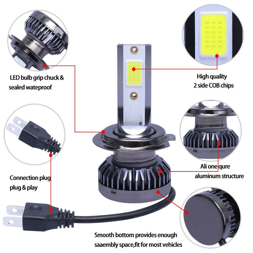 H7 LED Headlight Bulbs 2 Pack, 8000K Blue, High/Low Beam – image 6