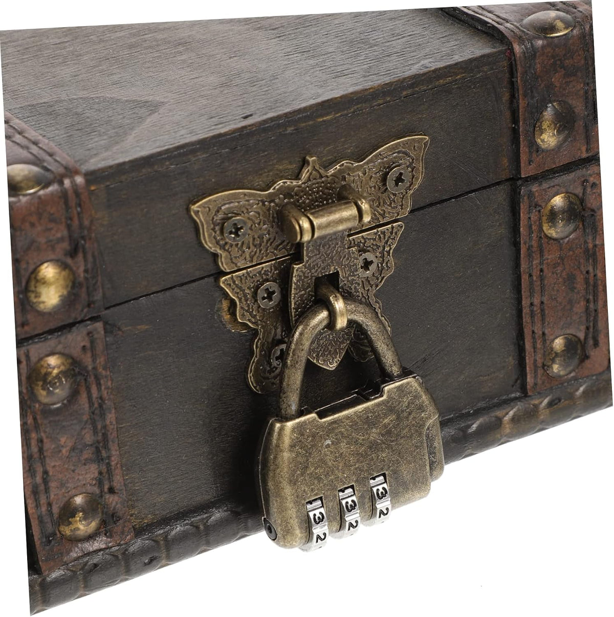 Wooden Jewelry Box with Lock, Decorative Keepsake Storage Chest – image 5
