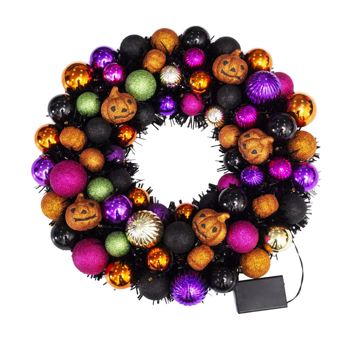 Halloween Wreath 18 in with 20 LED Lights and Pumpkin Ornaments – image 7
